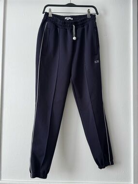 DOPE Navy Joggers with White Side Piping
